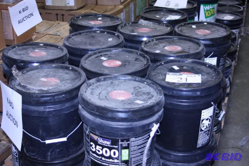 lot 21 image: Buckets of Shaw Carpet 3500 Adhesive Expired 2013