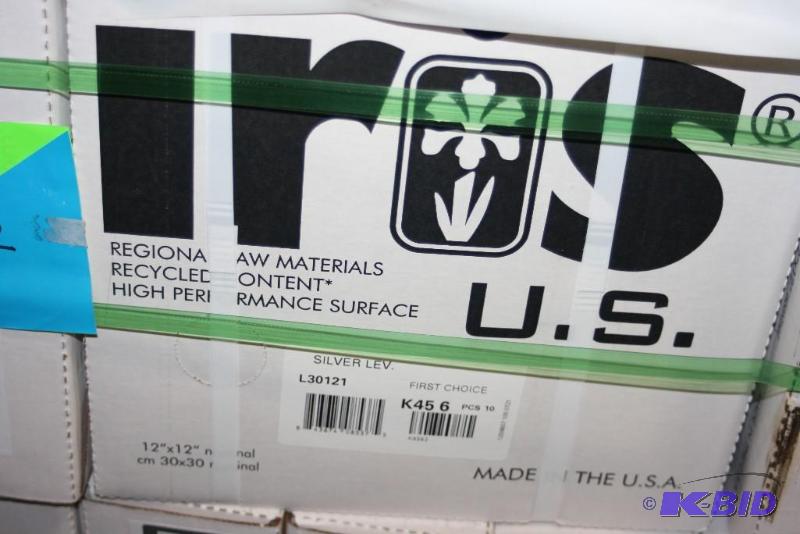 lot 33 image: Boxes of Iris Flooring Tiles Silver Lev. Color High Performance Service, 12 x 12.