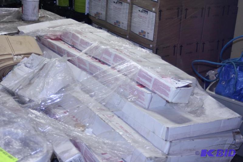 lot 75 image: Pallet Lot Including Staircase Treads, Staircase Bases, Stair Case Toes, Roppe Brand.