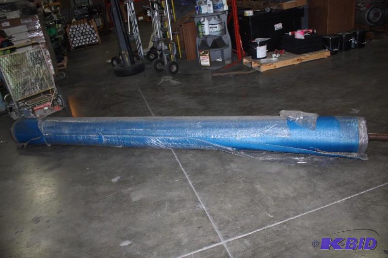 lot 8 image: Roll of Commercial Grade Carpet BlueGreenOrange Line Pattern wWater Barrier Lining