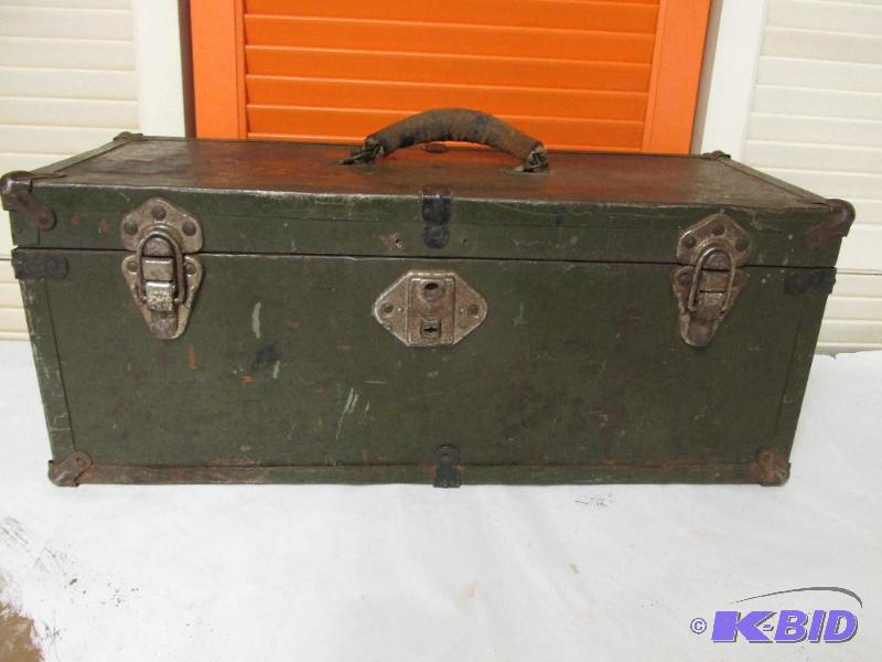 Vintage Metal Tool box full of nails,