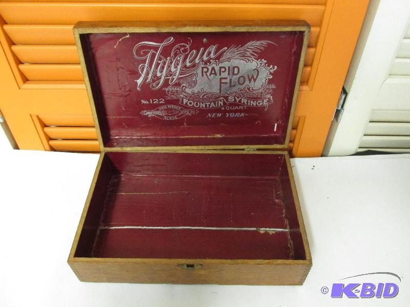 Very Collectable Wooden Box with Red Paper Lining