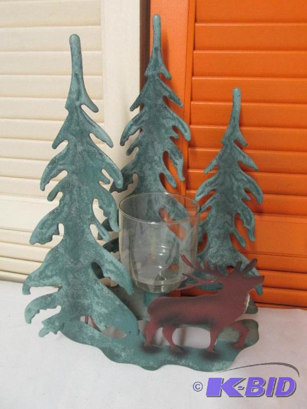 Very Nice Woodsy Decor with Candle Holder
