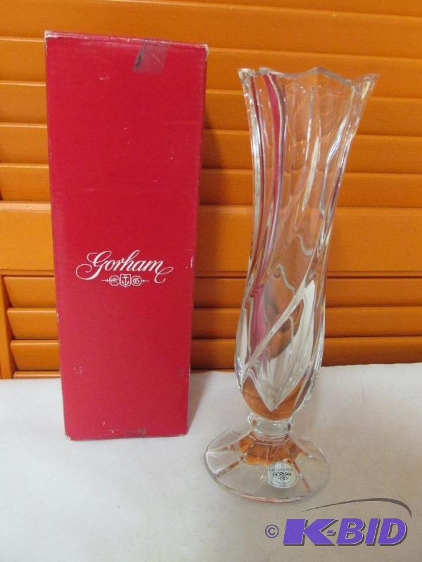 Full Lead Gorham Crystal - 8 Swirl Vase