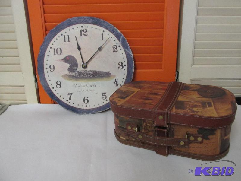 Made from REAL SLATE -   Loon Clock and Train Case.