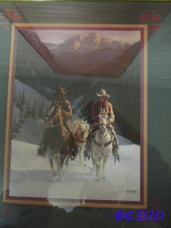 Beautifully Framed Picture - Riding Through the Winter Mountains