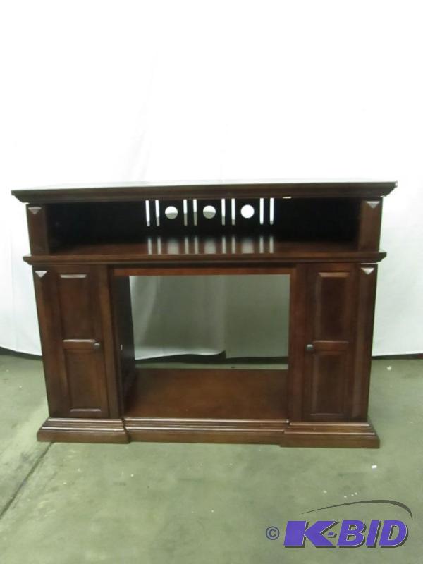 Walnut Entertainment Center w Fireplace Option