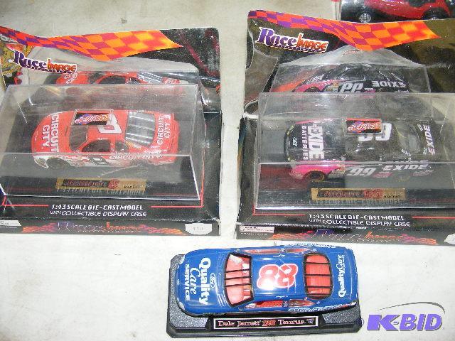 Three toy race cars