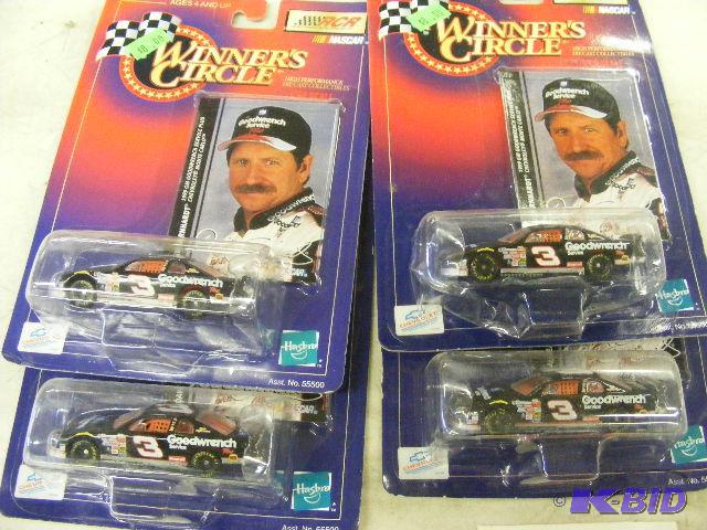 Dale Earnhardt race car models and collectible card