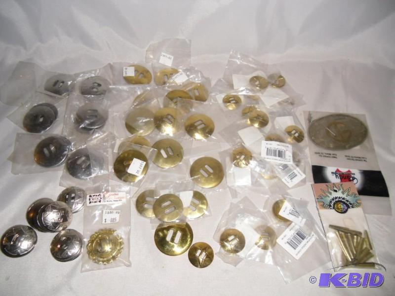 Lot of Western Slotted Saddle Conchos Silver tone and Brass