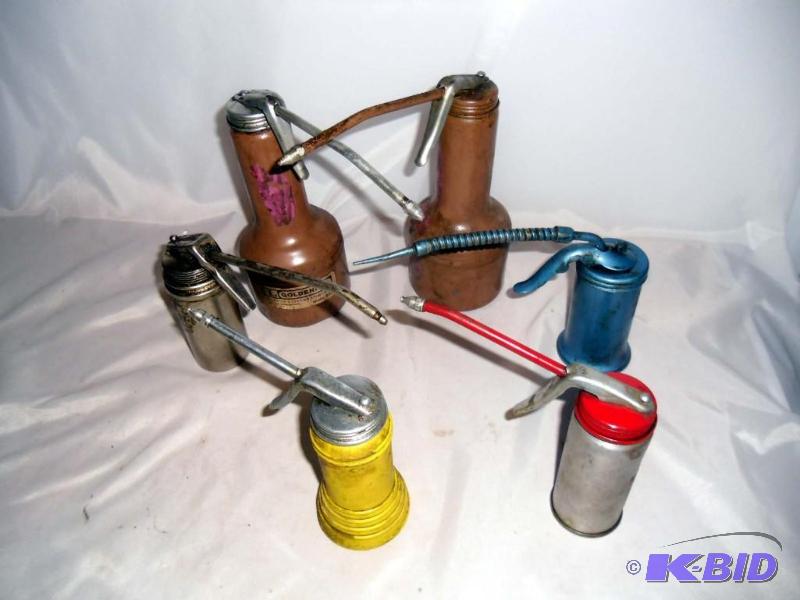 Lot of 6 Pistol Pump Oil Cans