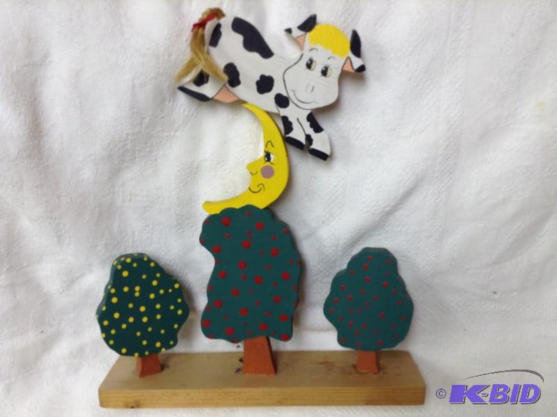 Cow jumping Over The Moon Wood Art