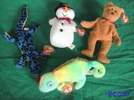 Beanie Babies Snowball, Lizzy, Curly and Iggy...