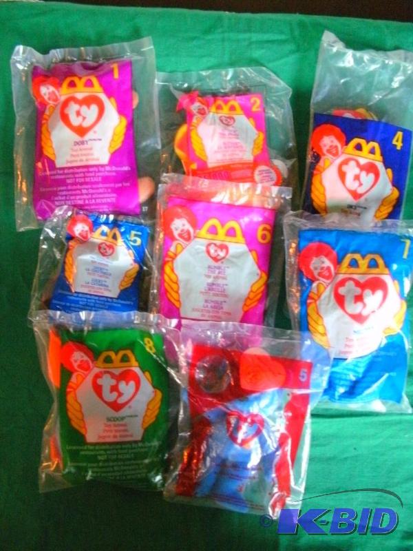 8 NIP McDonalds Teenie Beanie Babies. Mixed y...