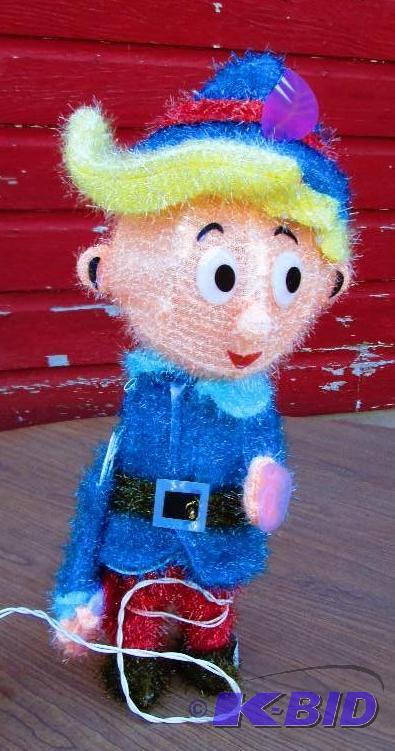 Loighted blue snow guy...