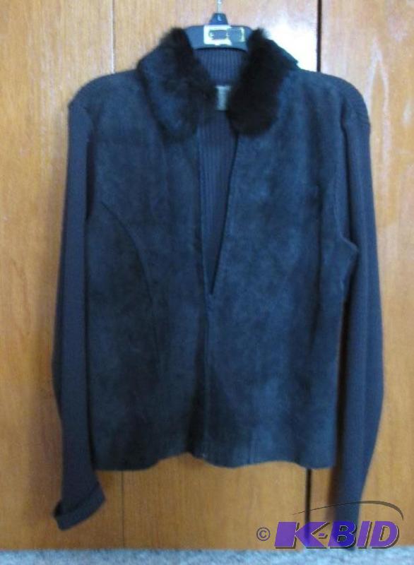 lot 1 image: Escapade, size large, brown jacket with rabb...