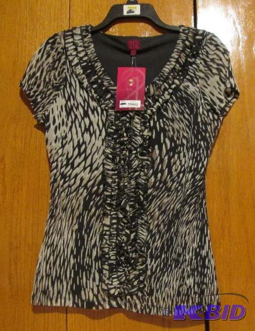 lot 117 image: 212 collection black and brown patterned top ...