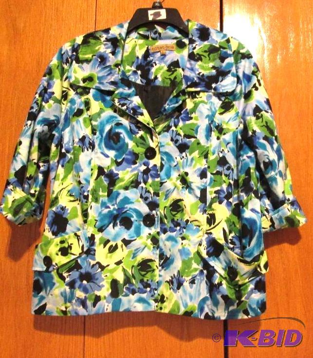 lot 130 image: Notations floral blue and green mixed jacket ...