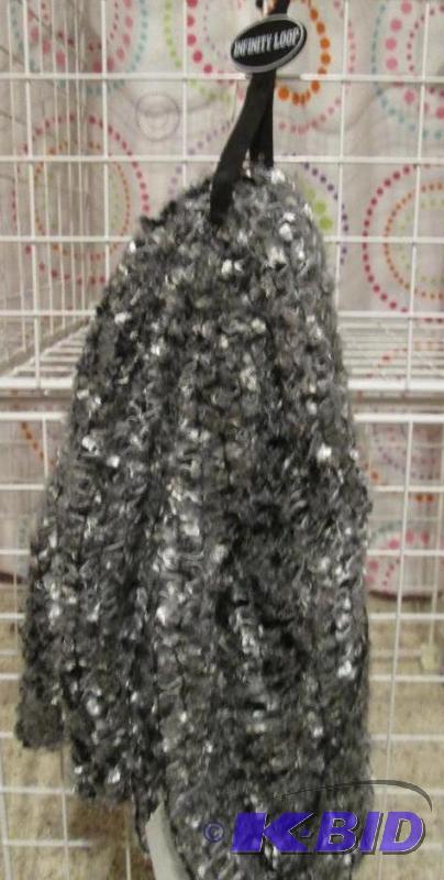 lot 140 image: infinity loop scarf black retail price $38.0...
