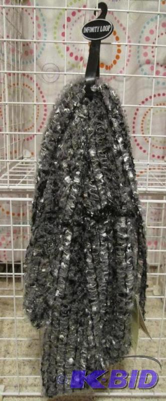 lot 142 image: infinity loop scarf black retail price $38.0...