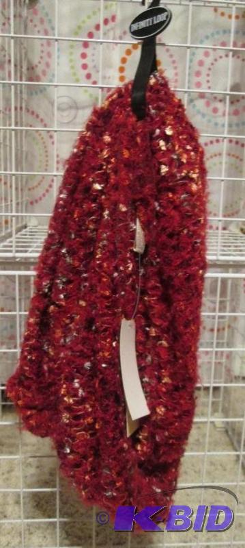 lot 143 image: infinity loop scarf wine wood retail price $...