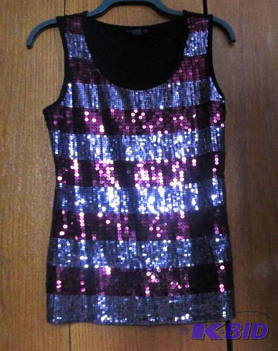 lot 47 image: Cruise Wear Co. Pink and black sparked tank t...