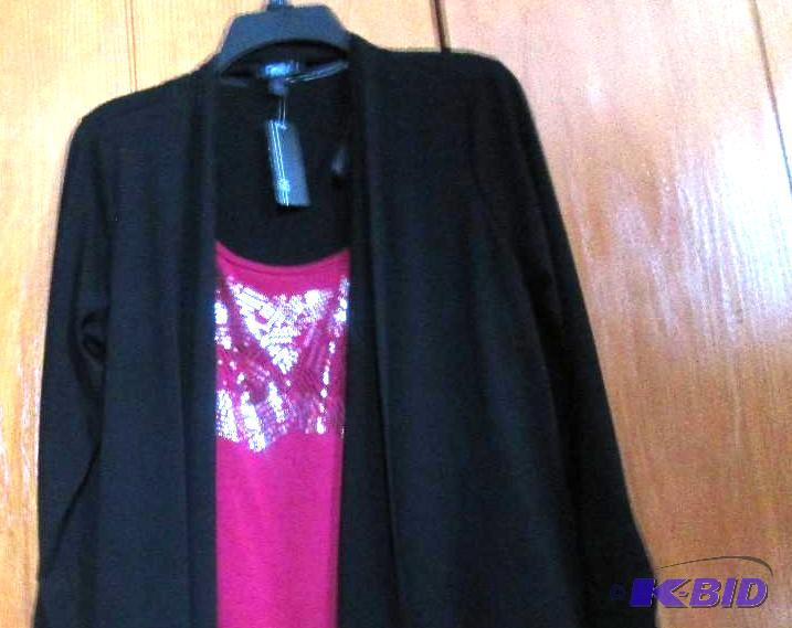 lot 61 image: AGB black and pink sweater type top size lar...