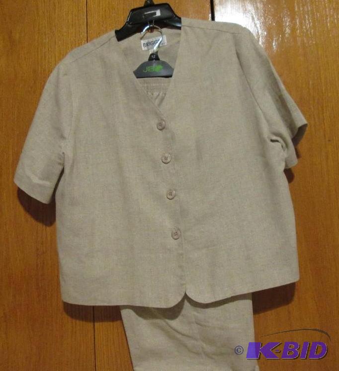 lot 92 image: BRIGGS New York tan suit pants size 12 shirt...