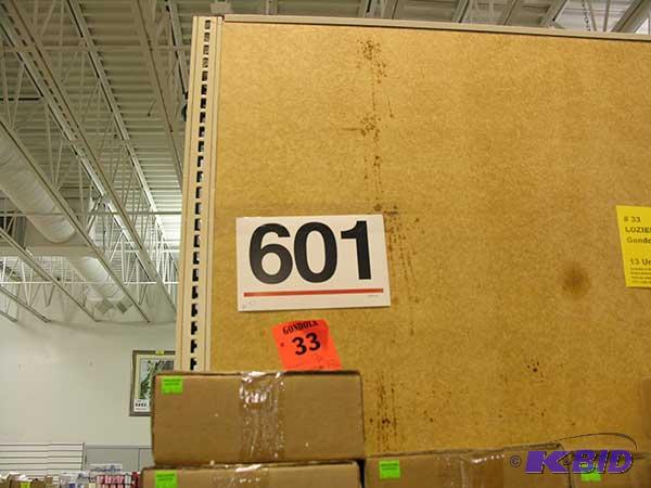 13 sections  gondola style shelving