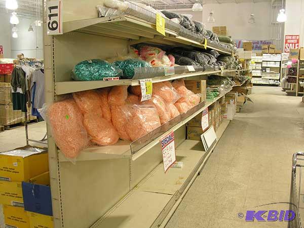 6 sections  gondola style shelving