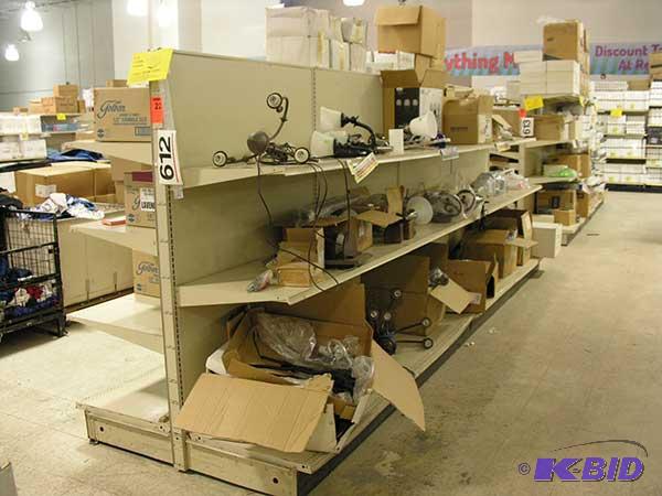 4 sections  gondola style shelving