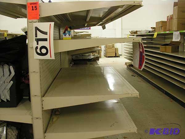 7 sections  gondola style shelving