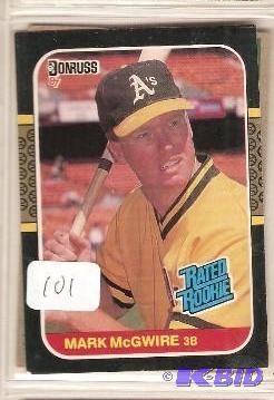 lot 101 image: Mark McGwire RATED Rookie Card