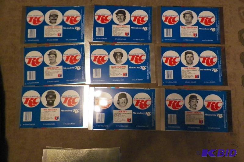 lot 105 image: 9 Flat - Never Used RC Cola Baseball Cans.  These are a Hot item whenever I can find them to list