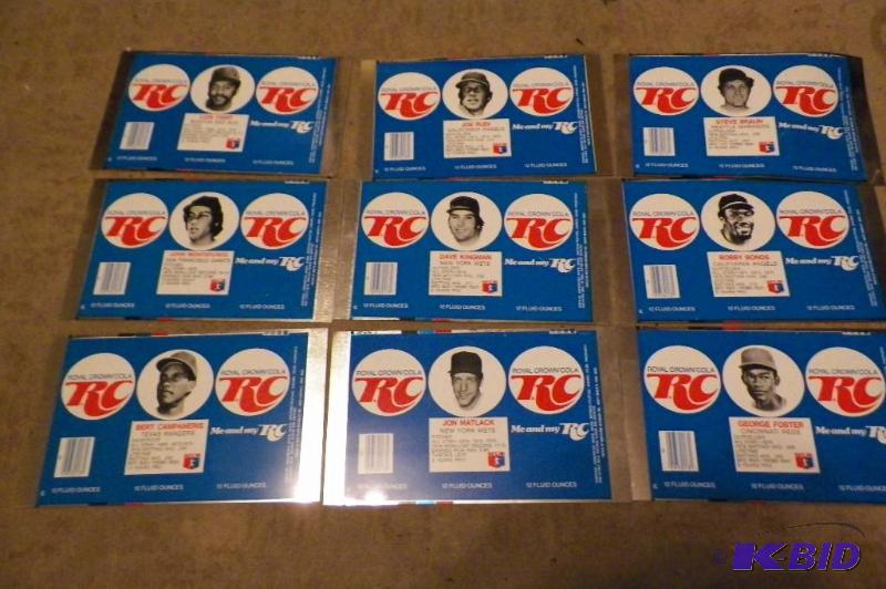 lot 106 image: 9 Flat - Never Used RC Cola Baseball Cans.  These are a Hot item whenever I can find them to list