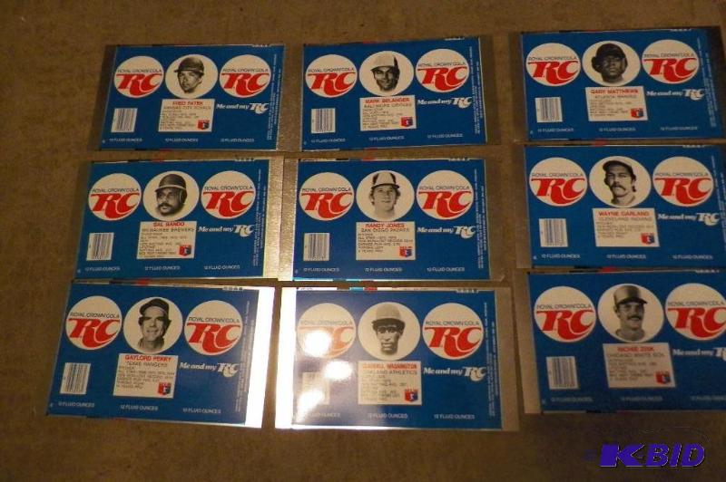 lot 107 image: 9 Flat - Never Used RC Cola Baseball Cans.  These are a Hot item whenever I can find them to list