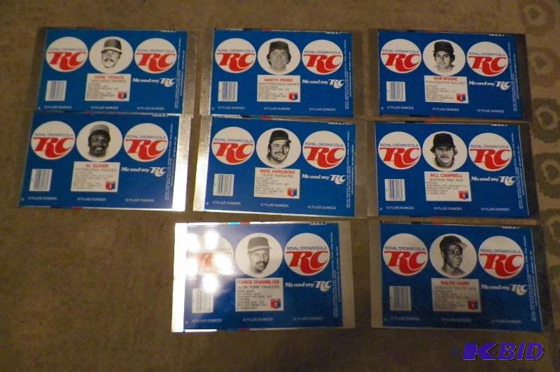lot 108 image: 8 Flat - Never Used RC Cola Baseball Cans.  These are a Hot item whenever I can find them to list