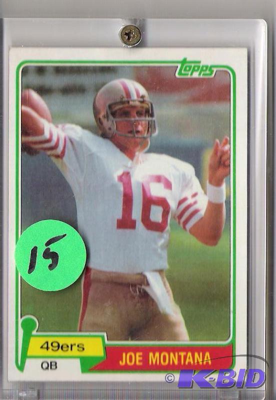 lot 15 image: MINT MINT MINT Joe Montana Rookie Card- Beautiful