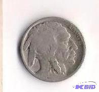 lot 28 image: Semi Key Date Buffalo Nickel 1917-S. With Mint Delamination Error on Back.