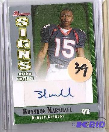 lot 39 image: Brandon Marshall Autographed Rookie Card
