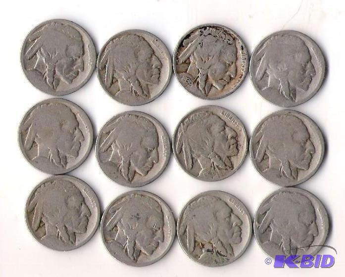 lot 40 image: 12 Buffalo Nickels