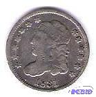lot 6 image: 1831 Silver 5 Cent Piece.  Very slight bend.