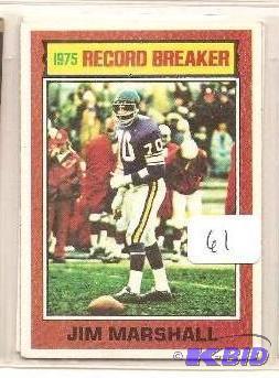 lot 61 image: 1976 Jim Marshall Card