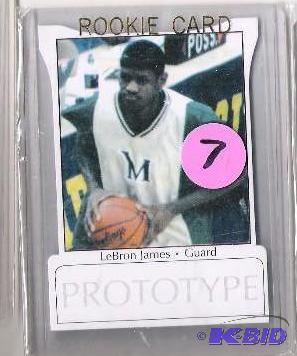 lot 7 image: LeBron James Prototype Rookie Card- Very Rare- MINT