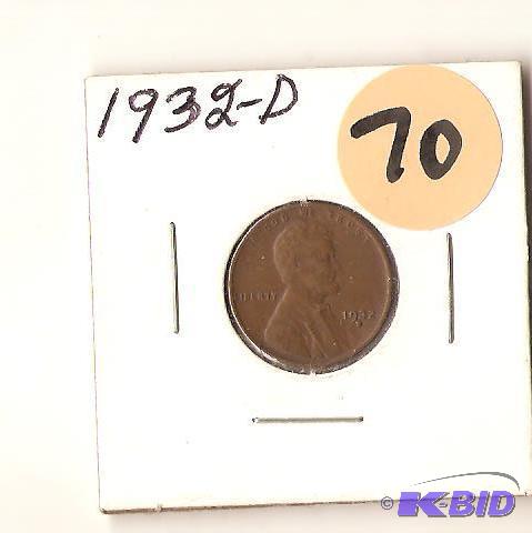 lot 70 image: 1932-D Lincoln Penny