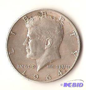 lot 72 image: 1964 Silver Kennedy Half Dollar