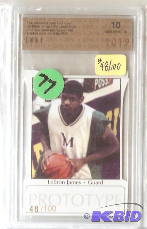 lot 77 image: Rare LeBron Prototype Rookie Card #48100
