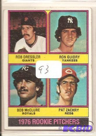 lot 93 image: Ron Guidry Rookie Card