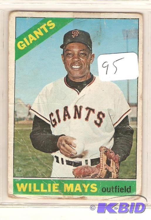 lot 95 image: 1965 Willie Mays Card - Has tape and crease
