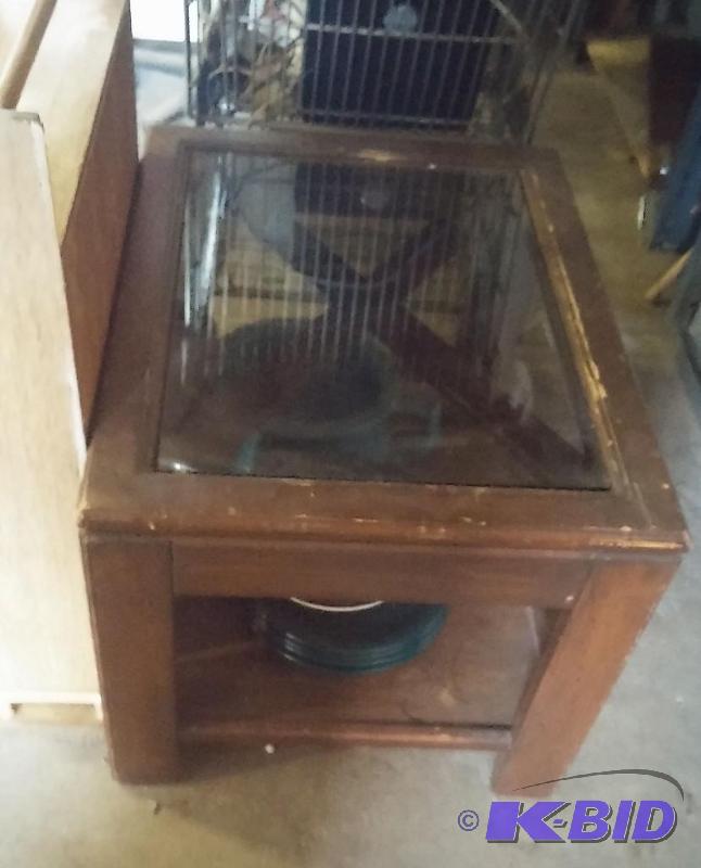 Glass Topped End Table...